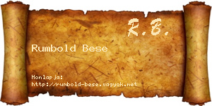 Rumbold Bese névjegykártya
